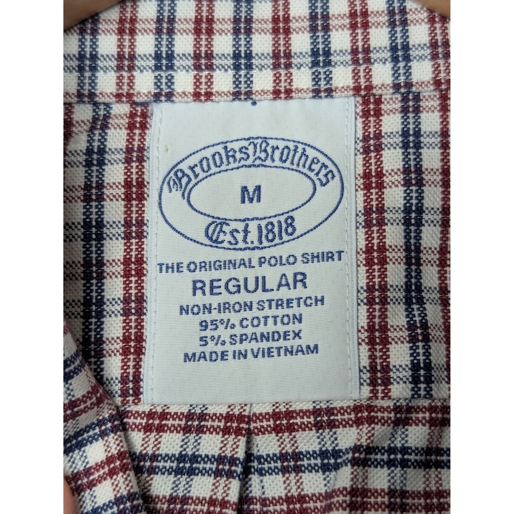 Brooks Brothers Gingham Button Down Shirt Mens M Multi Check Non-Iron Stretch - Picture 4 of 16